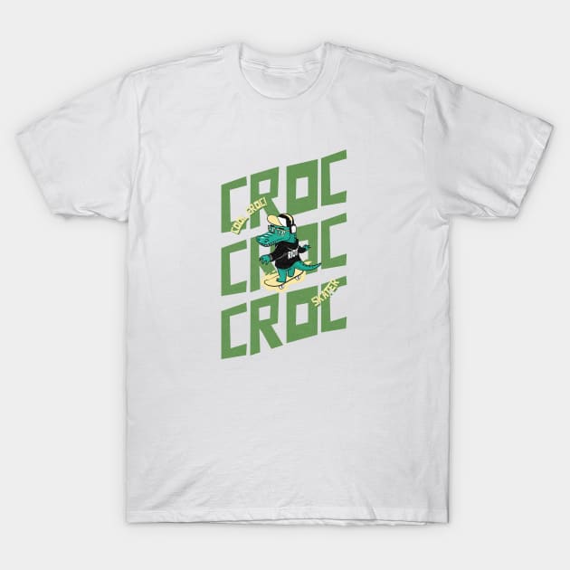 Cool Croc Skater T-Shirt by TheArtNerd